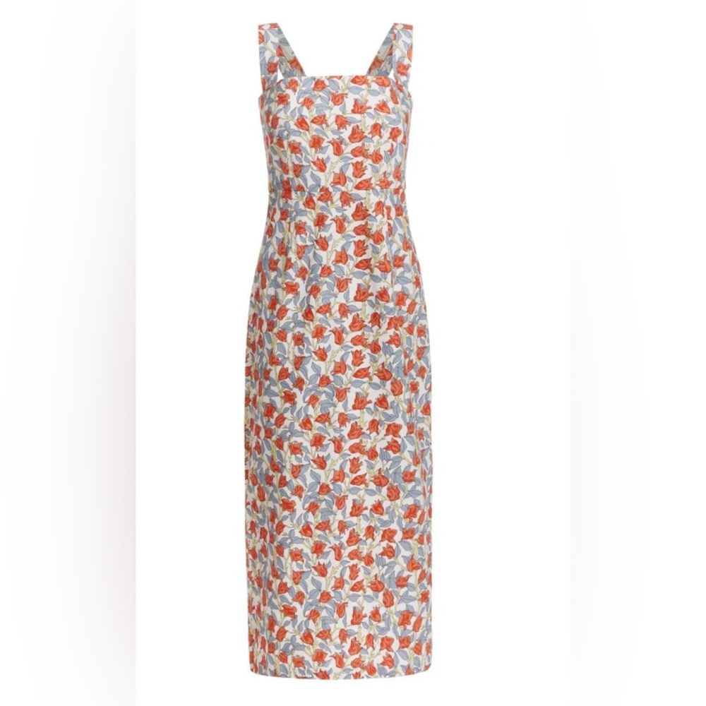 ISO Coco Shop LONG SLIP DRESS IN RED BOUGAINVILLEA
